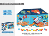 Kids Play Tent Theme House for Indoor Outdoor Fun, Space Princess Ocean Design with Ball Pit, V1341-ZY-KP22UTV3-SPACE1-BLUE