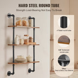 VEVOR Industrial Pipe Shelf 3 Tier 24x7.87in Wall-Mount for Kitchen Bedroom V952-JSGZWJYGHMBHHZ8X0V0