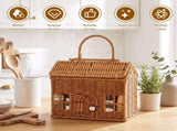 House Shaped Basket with Door, Comfortable to Carry Resists Moisture, Mold, Fading, and Cracking for V1366-AZ2-W-15573