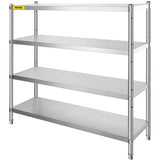 VEVOR Storage Shelf, 4-Tier Stainless Steel Shelving, Storage Shelving Unit, 70.9 x 17.7 x 59.1 Inch V952-BXGHJYCCBD72413JDV0