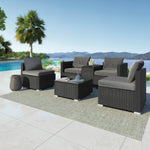 Modular Outdoor Wicker Lounge Set V264-OTF-530S-BLK-OTF-507-BLK