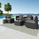 Modular Outdoor Wicker Lounge Set V264-OTF-530S-BLK-OTF-507-BLK