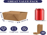 50 Pack 27 oz Take Out Food Containers, Kraft Brown Take Out Boxes Leak Grease Resistant and V1258-DP02-WO-257