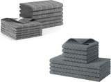Homaxy Microfiber Kitchen Towels and Dishcloths Set, 12 Pack Soft and Absorbent Dish Hand Towels V1258-DP02-F-125