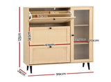 Artiss Shoe Rack Cabinet 3 Flip-out Drawers Pine FURNI-C-SHOE-01-RAT-WD-AB