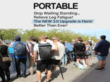 Portable Folding Stool with Adjustable Height for Travel, Commuting, Queueing, and Outdoor V1341-ZY-CKPERK6F-BLACK
