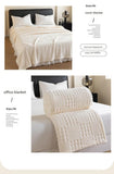 Blue-gray 180*200cm Thickened Double-Sided Plush Waffle Weave Throw Blanket - Anti-Static Taffeta V888-ELOSUNG50795
