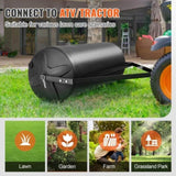 Tow Behind Lawn Roller, 400lbs Sand/Water Filled Yard Roller, LLDPE Drum and Steel Frame Sod Roller V952-QYSCPGL400B353QE4V0