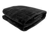 Laura Hill 600-GSM Mink Blanket Queen Size Double-Sided Soft Plush Bed Faux Throw Rug Wine Blac MINK-BK