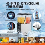 Commercial Beverage Dispenser, 2 Tanks 12 L Per Tank Juice Dispenser, 286W Stainless Steel Ice Tea V952-SYYLJJBSJXS1NR5MHV3