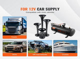 Train Horns Kit, 4 Trumpet Air Horn Kit, 150dB Train Horns for Pickup Trucks, 12V 120 psi Air V952-QLBYCQGTZ3L1Y5P6PV9