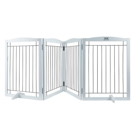 VEVOR Free Standing Dog Gate, 32" H x 96.5" W Freestanding Pet Gate, 4 Panels Foldable Dog Gate for V952-KZDMZCWMBSSMNJA1FV0