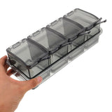 Plastic Kitchen Salt Container with Lid and Compartment Organizer for Easy Storage V1366-AZ2-W-20279