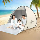 Spacious Arched Instant Pop Up Beach Tent - Folding Silver-Coated Sun Shelter with Mesh Ventilation V888-ELOSUNG55873