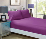 1000TC Ultra Soft Fitted Sheet & 2 Pillowcases Set - Super King Size Bed - Purple V493-ASKF-02