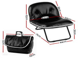 Artiss Foldable Chair 2-In-1 Armchair Lounge Chair Portable Black UPHO-H-ARM04-FLD-BK