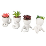 4Pcs Artificial Succulent Plant Cute Ceramic Faux Succulent Flower Pot Decoration Set for Office V1294-YM0901-3115240013111