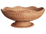 Rattan Fruit Bowl Footed Decorative Basket for Kitchen Counter 25cm V1192-AZ-W-28538