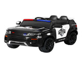 Rigo Kids Electric Ride On Patrol Police Car Horn Music Remote Black RCAR-POLICE-RGROVER-N-BK