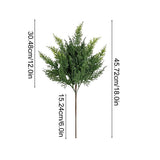 Artificial Cedar Bush Faux Green Fern Stems For Vase Indoor Decor 12 Pack Plastic Greenery V1369-AZ3-W-11195