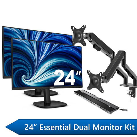 Philips 24" Essential Dual Monitor Kit, 2x 24" FHD Business Monitors, 1x J5Create USB-C 13PH-ESSDOK-24DV2-KIT