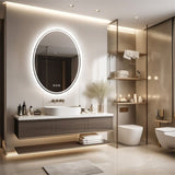 500x700mm LED Bathroom Mirror Oval Dimmable Anti-Fog V178-66711