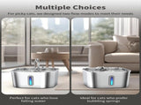 304 Stainless Steel Pet Water Fountain, 2.2L Quiet Drinking Dispenser with Dual Flow Modes, V1341-ZY-ERTPMD6T-B1