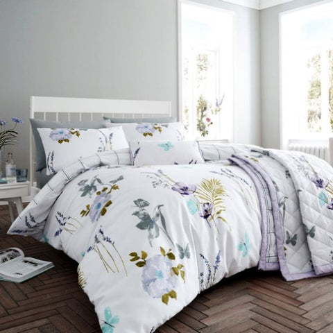 Flora Lilac Quilt Cover Set Super King V442-ATX-QUILTCS-FLORA-LILAC-SK