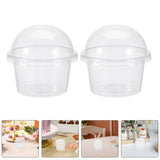 Clear Plastic Dessert Containers with Lids for Pudding, 200 Pieces Disposable Cups for Party and V1366-AZ2-W-25407