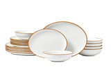 18 PCS Dinnerware Set Ceramic Plates and Bowls Sets Service for 6 White V952-YXKSMBSYXKS1DV8NNV0