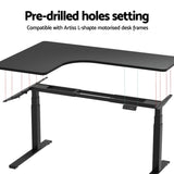 Artiss Standing Desk Top L-shape Black 160CM DB-B-L160-BK