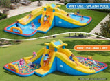 Keezi Inflatable Kids Pool Water Slide Splash Castle Football 622cmx542cm IOT-PARK-2750