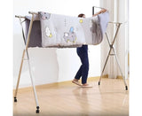 SOGA 2X 2.4m Portable Standing Clothes Drying Rack Foldable Space-Saving Laundry Holder with Wheels BSXG2516X2