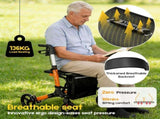 Foldable Aluminium Rollator Walker With Seat & Storage Bag, Adjustable Handles, 8" Wheels, V1181-HP001-OR