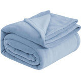Snuggly Flannel Fleece Blanket, Soft Warm Lightweight Plush Throw For Lounge & Bedroom, Sky Blue, V1221-XM-LB3122-GM128