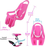 Doll Stroller Seat for Doll, Children's Bicycle Doll Seat with DIY Decals for Decoration PINK V1237-ZY-203-0697