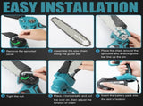 6" Mini Cordless Electric Chainsaw 2X Battery-Powered Wood Cutter Rechargeable V201-QUEW13272600