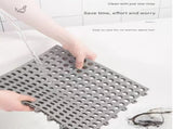 White And Yellow DIY Interlocking Non-Slip Floor Tiles - 18-Pack PVC Drainage Mat for Shower & V888-ELOSUNG36088