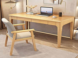 Mitch Solid Wood Study Desk /Rubberwood/Minimal Assembly/Natural Wood Colour V1057-DM6007