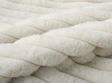 Decorative Throw with Inserts, Set of 2 Soft Faux Fur Throws, Square Boho Striped V1258-DP02-C-3196