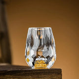 6PCS 15ml Gold Foil Shot Glass, High Transparency Glass with Diamond Cut, Reusable Spirit Glass for V1232-JBJB-001