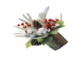 35cm Tabletop Xmas Tree Bark Wooden Barrel Decoration Artificial Bouquet Ornament for Home Hotel V1294-YM0901-3115240094712
