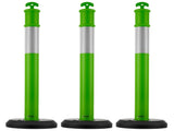 3 Pack Traffic Delineator Posts, 1140 mm Traffic Safety Cones with Fillable Base and Reflective V952-TCDZJTJSZLS4LWRAR001V0