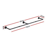 Artiss Clothes Rack Garment Rail Metal Industrial Pipe Wall Mounted 2 Pack HANGER-B-02-RAIL-BKX2
