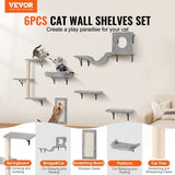 Wall Mounted Cat Shelves, Cat Wall Shelves and Perches with Jumping Boards, Hammock, Sofa, Cat Tree V952-ZYSBGSMPJ6JTKY3NYV0