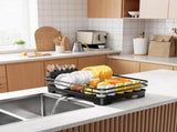 Dish Drying Rack - Multi-Functional Dish Rack for Kitchen Counter with Cutlery Holder, Rust-Proof V1102-COLORBLACK