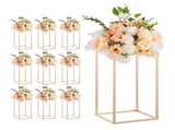 Wedding Flower Stand, 10PCS 40cm Column Flower Stand, Floral Stands with Acrylic Laminate, Gold V952-HLHJLFT10J40F3YRH001V0