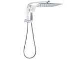 WELS Dual Square Shower Head 3 Mode Handheld Diverter Wall Arm 10" Rain Set V1233-HS002M4CSS1001A702