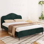 Artiss Bed Frame Queen Size Velvet Dark Green OLAN BFRAME-G-OLAN-Q-GN-ABC