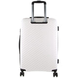 Monaco Checked Luggage Bag Travel Carry On Suitcase 65cm - White V563-MYRMCO-MEDIUM-WHITE